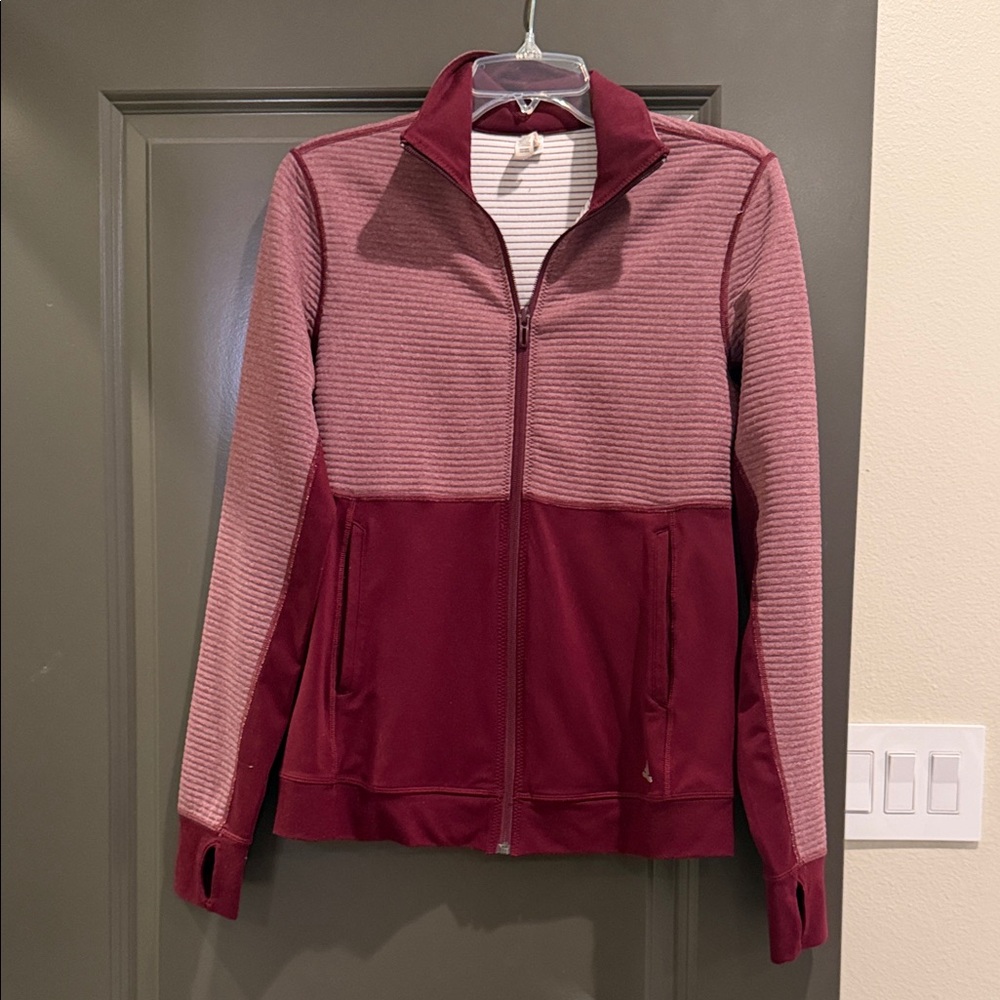 Adidas Women’s Maroon Zip-Front Athletic Jacket